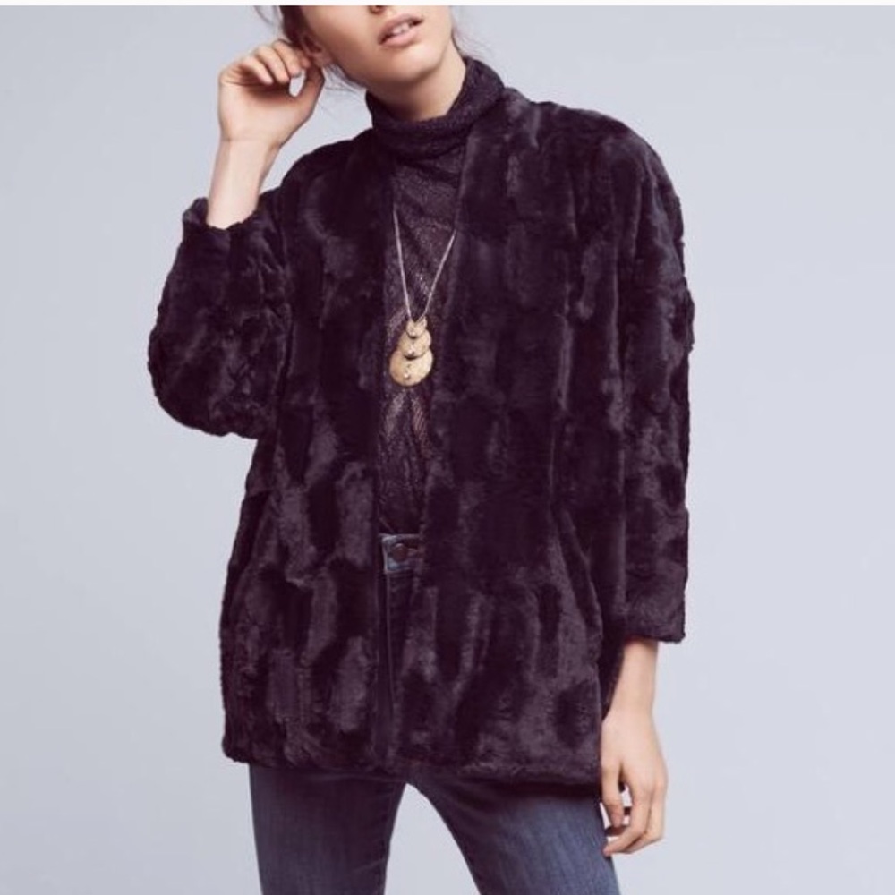 Anthropologie Tiny Editions Faux Fur Coat